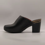Jungla 7855 – Zoccolo sabot donna in pelle con tacco nero - scarpe di qualità venduta a Milano da Pli-Pla