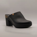 Jungla 7855 – Zoccolo sabot donna in pelle con tacco nero - scarpe di qualità venduta a Milano da Pli-Pla