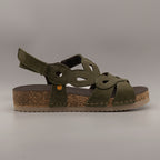 Jungla 7997 – sandalo in nabuk con plantare anatomico e comfort leggero - verde Prado - scarpe di qualità venduta a Milano da Pli-Pla