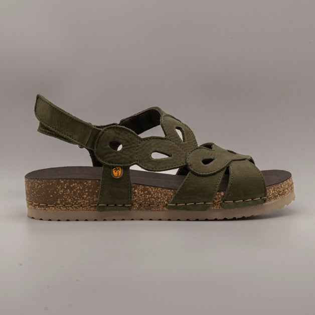 Jungla 7997 – sandalo in nabuk con plantare anatomico e comfort leggero - verde Prado - scarpe di qualità venduta a Milano da Pli-Pla