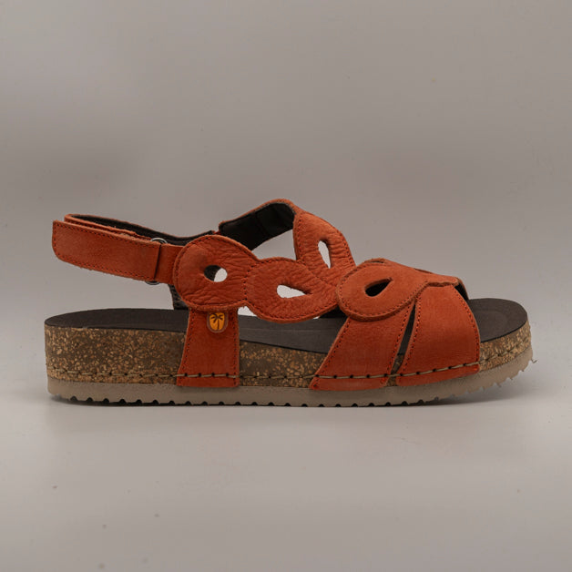 Jungla 7997 – sandalo in nabuk con plantare anatomico e comfort leggero - arancio teja - scarpe di qualità venduta a Milano da Pli-Pla
