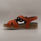Jungla 7997 – sandalo in nabuk con plantare anatomico e comfort leggero - arancio teja - scarpe di qualità venduta a Milano da Pli-Pla