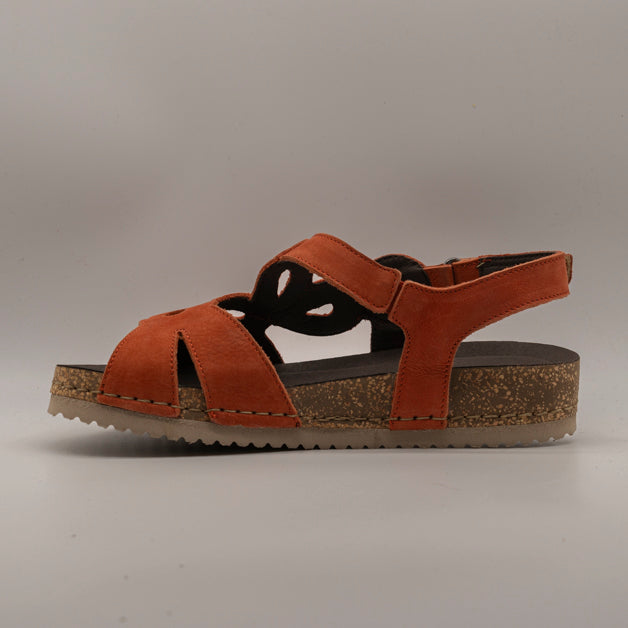 Jungla 7997 – sandalo in nabuk con plantare anatomico e comfort leggero - arancio teja - scarpe di qualità venduta a Milano da Pli-Pla