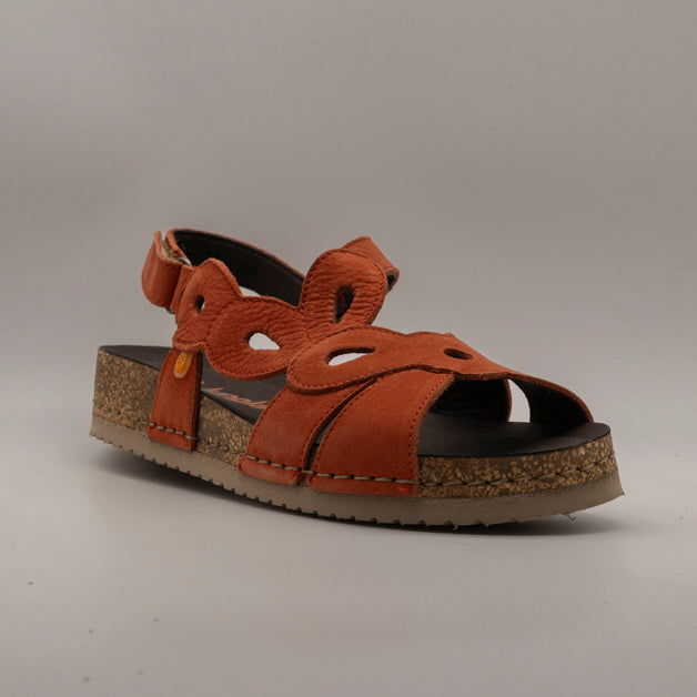Jungla 7997 – sandalo in nabuk con plantare anatomico e comfort leggero - arancio teja - scarpe di qualità venduta a Milano da Pli-Pla