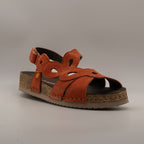 Jungla 7997 – sandalo in nabuk con plantare anatomico e comfort leggero - arancio teja - scarpe di qualità venduta a Milano da Pli-Pla