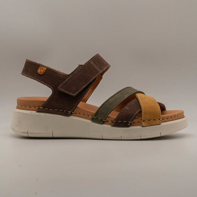 Jungla 8182 – sandalo in pelle con fasce incrociate e plantare anatomico - multicolor albero - scarpe di qualità venduta a Milano da Pli-Pla