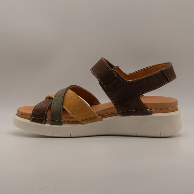 Jungla 8182 – sandalo in pelle con fasce incrociate e plantare anatomico - multicolor albero - scarpe di qualità venduta a Milano da Pli-Pla