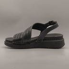 Jungla 8193 – sandalo in pelle con fasce incrociate e plantare estraibile - nero - scarpe di qualità venduta a Milano da Pli-Pla