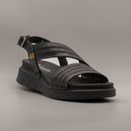 Jungla 8193 – sandalo in pelle con fasce incrociate e plantare estraibile - nero - scarpe di qualità venduta a Milano da Pli-Pla