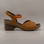 Jungla 8200 – sandalo in pelle con elastici e zeppa comfort - marrone albero - scarpe di qualità venduta a Milano da Pli-Pla
