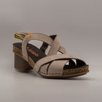 Jungla 8203 – sandalo in nabuk con elastici laterali e comfort leggero - beige beach - scarpe di qualità venduta a Milano da Pli-Pla
