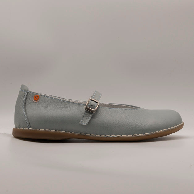 Jungla 8460 – Ballerina Mary Jane donna in pelle con cinturino azzurro - scarpe di qualità venduta a Milano da Pli-Pla