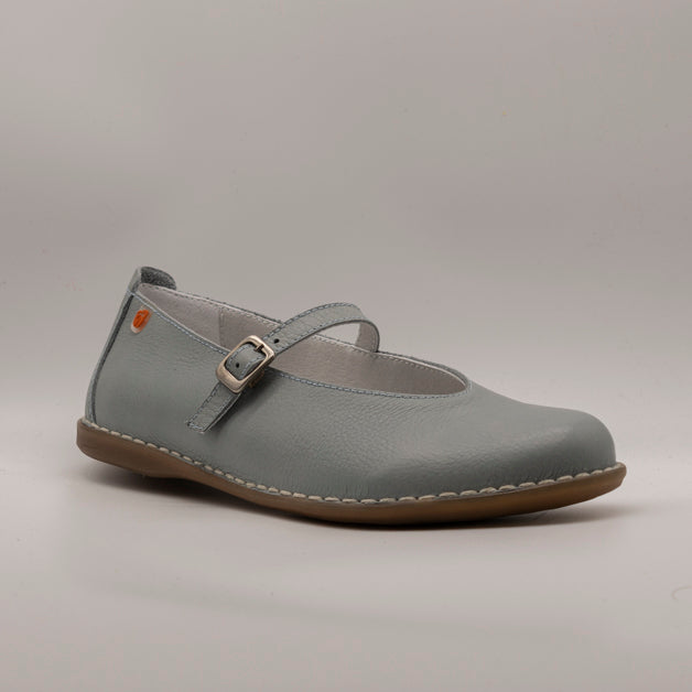 Jungla 8460 – Ballerina Mary Jane donna in pelle con cinturino azzurro - scarpe di qualità venduta a Milano da Pli-Pla