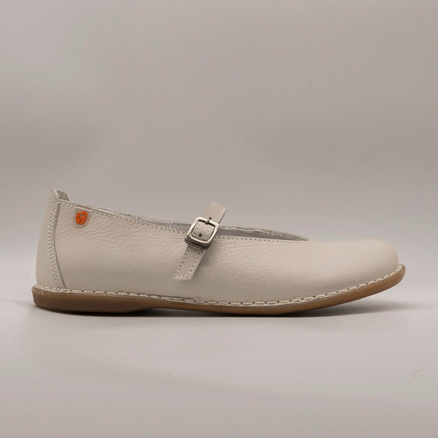 Jungla 8460 – Ballerina Mary Jane donna in pelle con cinturino bianco - scarpe di qualità venduta a Milano da Pli-Pla