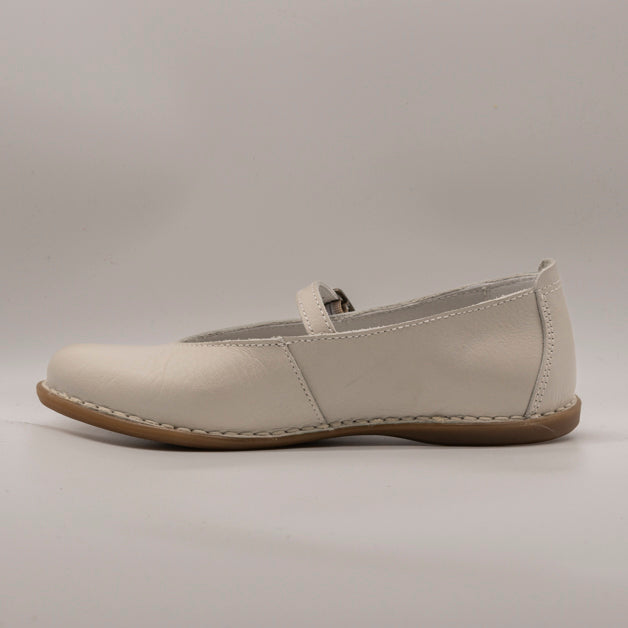 Jungla 8460 – Ballerina Mary Jane donna in pelle con cinturino bianco - scarpe di qualità venduta a Milano da Pli-Pla