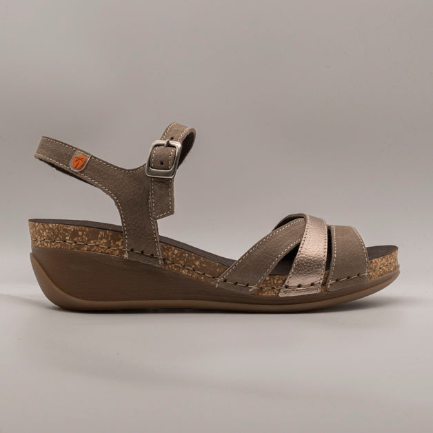 Jungla 8500 – Sandalo donna in pelle con zeppa terron - scarpe di qualità venduta a Milano da Pli-Pla
