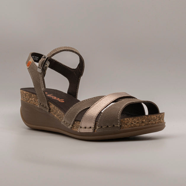 Jungla 8500 – Sandalo donna in pelle con zeppa terron - scarpe di qualità venduta a Milano da Pli-Pla