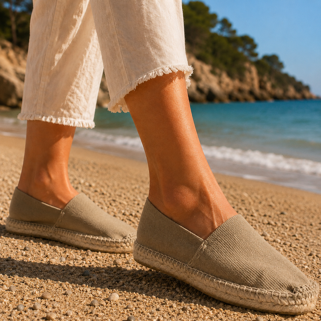 La Maison de l’Espadrille – espadrillas originali cucite a mano - beige - scarpe di qualità venduta a Milano da Pli-Pla