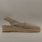 La Maison de l’Espadrille 470-8 – campesine in tela con zeppa 3 corde - beige - scarpe di qualità venduta a Milano da Pli-Pla