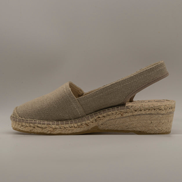 La Maison de l’Espadrille 470-8 – campesine in tela con zeppa 3 corde - beige - scarpe di qualità venduta a Milano da Pli-Pla