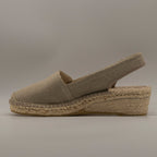 La Maison de l’Espadrille 470-8 – campesine in tela con zeppa 3 corde - beige - scarpe di qualità venduta a Milano da Pli-Pla