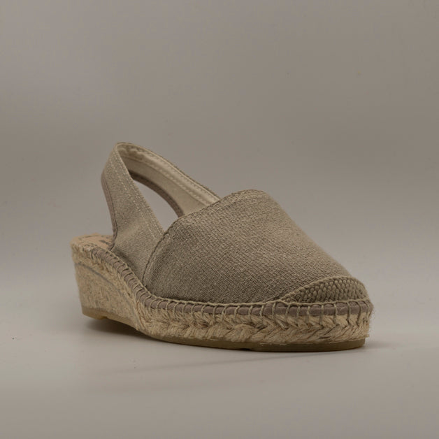 La Maison de l’Espadrille 470-8 – campesine in tela con zeppa 3 corde - beige - scarpe di qualità venduta a Milano da Pli-Pla