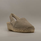 La Maison de l’Espadrille 470-8 – campesine in tela con zeppa 3 corde - beige - scarpe di qualità venduta a Milano da Pli-Pla