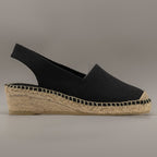 La Maison de l’Espadrille 470-8 – campesine in tela con zeppa 3 corde - nero - scarpe di qualità venduta a Milano da Pli-Pla