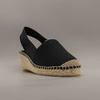 La Maison de l’Espadrille 470-8 – campesine in tela con zeppa 3 corde - nero - scarpe di qualità venduta a Milano da Pli-Pla