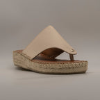 La Maison de l’Espadrille 700-8 – sandali infradito in pelle con zeppa in corda - beige - scarpe di qualità venduta a Milano da Pli-Pla