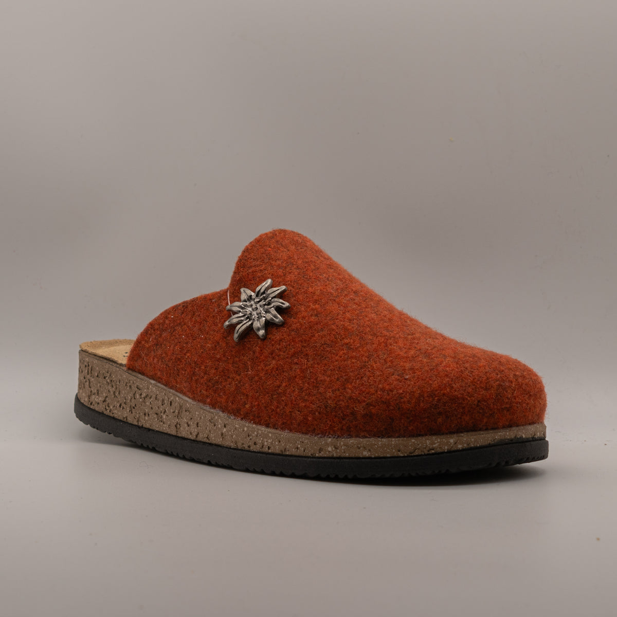 Le Tirolesi 352 Canazei – Pantofole in lana cotta Made in Italy - arancio corten - scarpe di qualità venduta a Milano da Pli-Pla