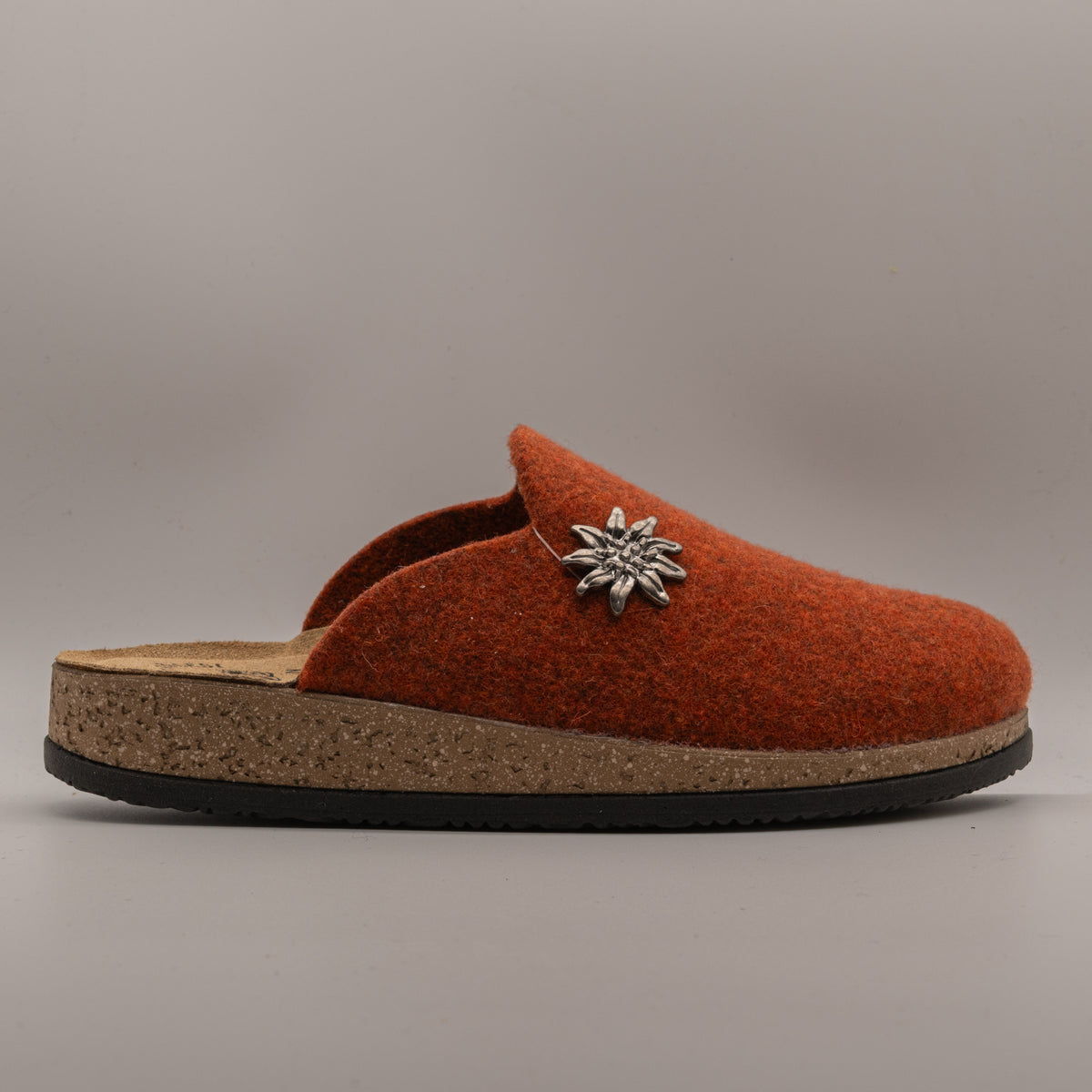 Le Tirolesi 352 Canazei – Pantofole in lana cotta Made in Italy - arancio corten - scarpe di qualità venduta a Milano da Pli-Pla