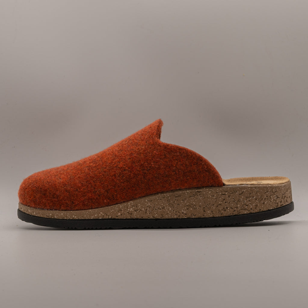Le Tirolesi 352 Canazei – Pantofole in lana cotta Made in Italy - arancio corten - scarpe di qualità venduta a Milano da Pli-Pla