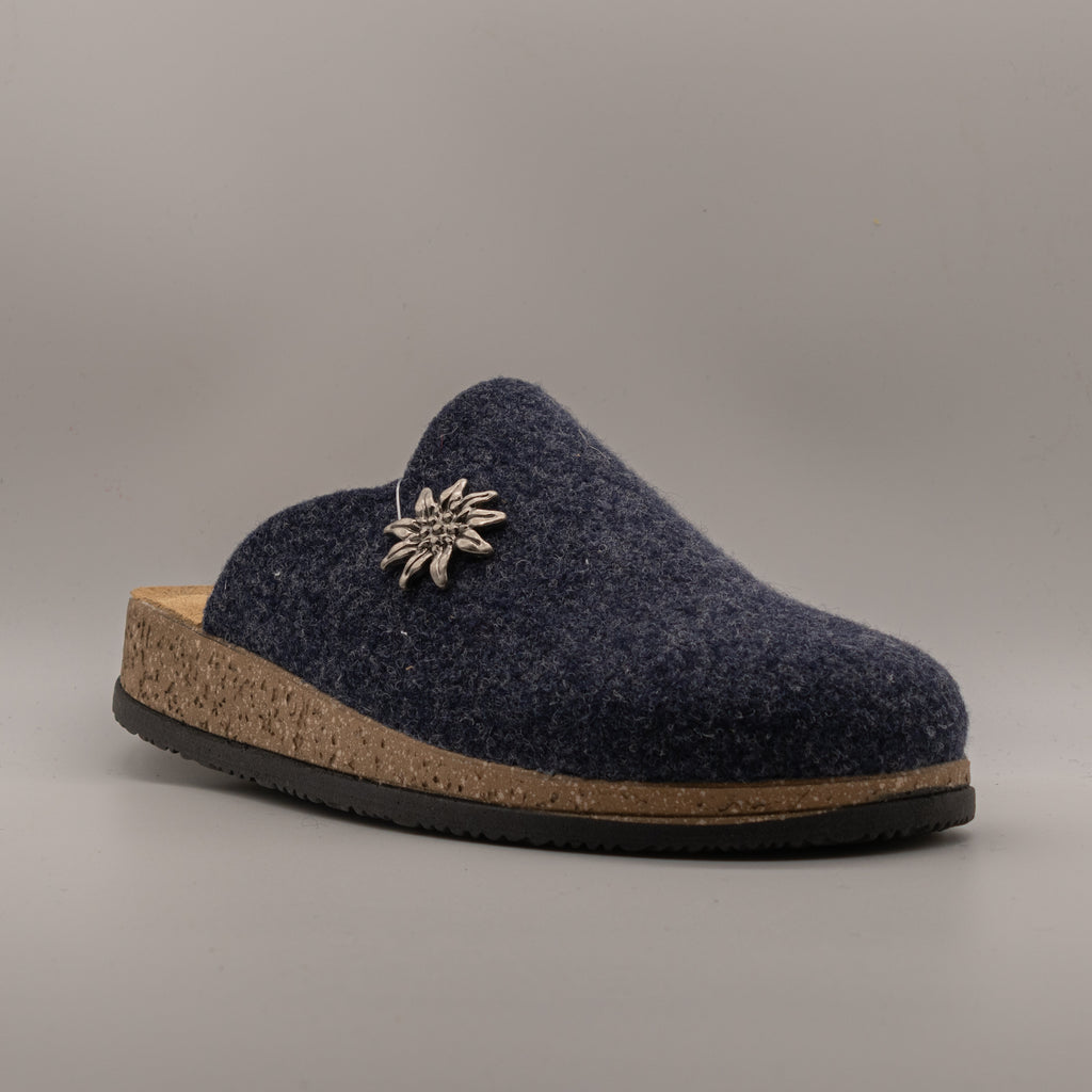 Le Tirolesi 352 Canazei – Pantofole in lana cotta Made in Italy - blu notte - scarpe di qualità venduta a Milano da Pli-Pla