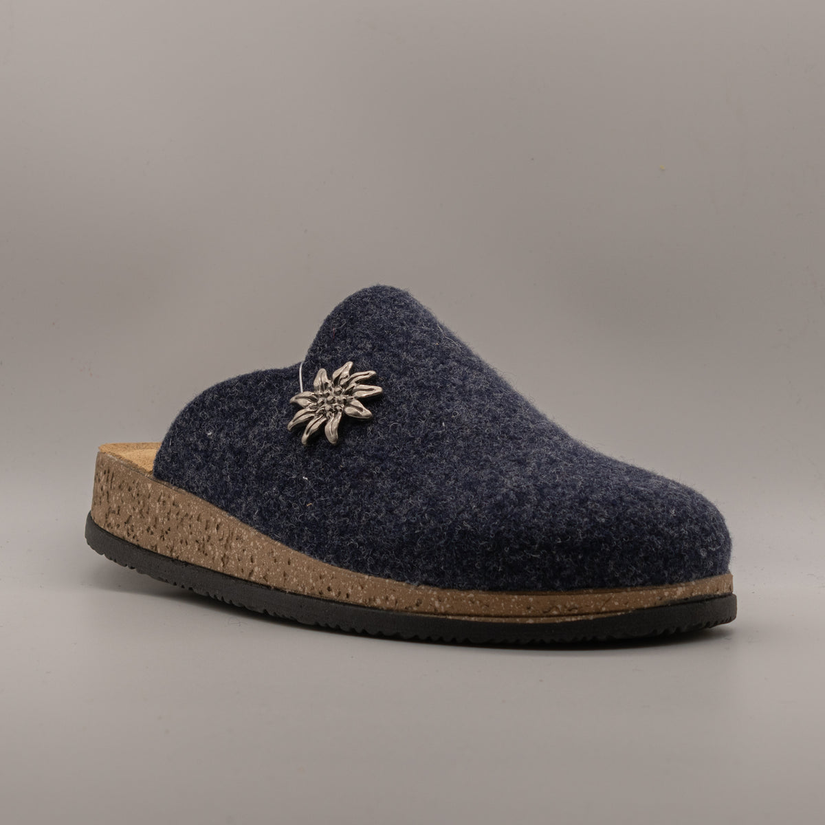Le Tirolesi 352 Canazei – Pantofole in lana cotta Made in Italy - blu notte - scarpe di qualità venduta a Milano da Pli-Pla