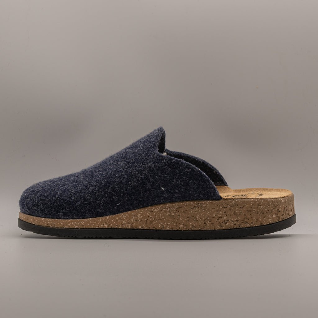 Le Tirolesi 352 Canazei – Pantofole in lana cotta Made in Italy - blu notte - scarpe di qualità venduta a Milano da Pli-Pla