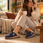 Le Tirolesi 352 Canazei – Pantofole in lana cotta Made in Italy - blu notte - scarpe di qualità venduta a Milano da Pli-Pla