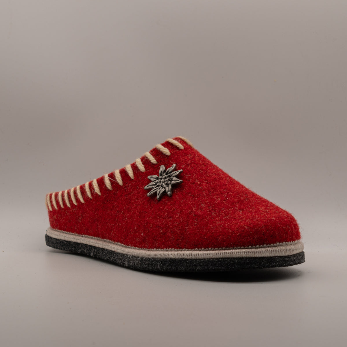 Le Tirolesi 683 – Ciabatte donna in lana cotta con plantare estraibile - rosso ciliegia - scarpe di qualità venduta a Milano da Pli-Pla
