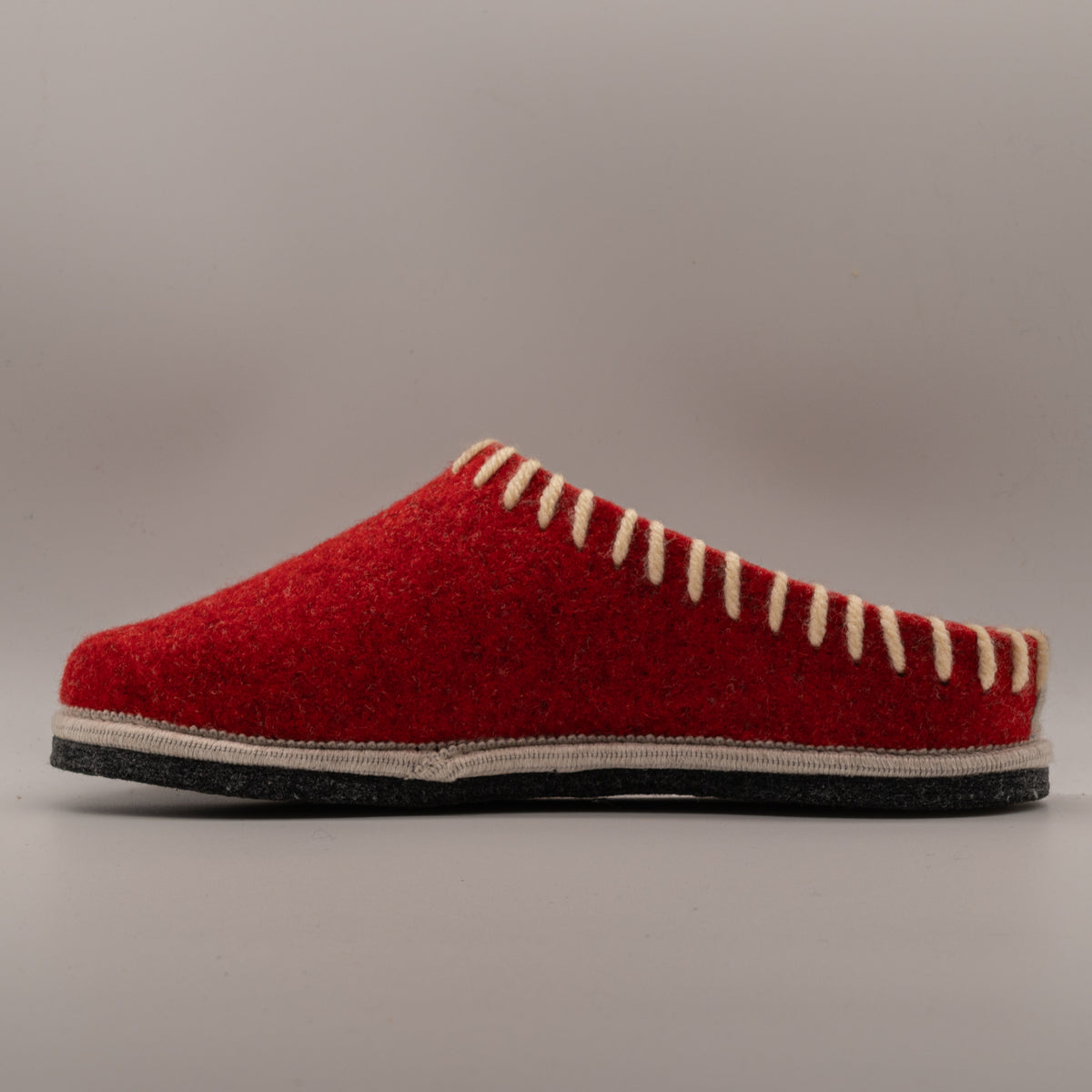 Le Tirolesi 683 – Ciabatte donna in lana cotta con plantare estraibile - rosso ciliegia - scarpe di qualità venduta a Milano da Pli-Pla