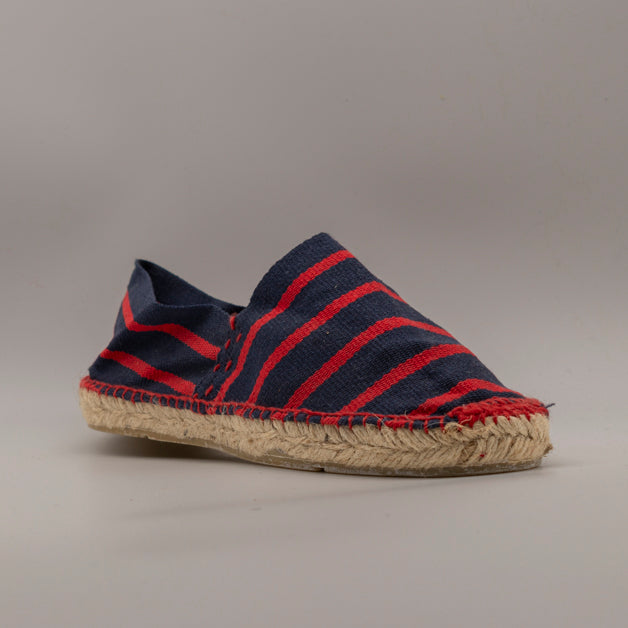 La Maison de l’Espadrille – espadrillas originali cucite a mano - righe blu-rosso - scarpe di qualità venduta a Milano da Pli-Pla