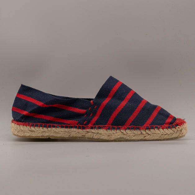 La Maison de l’Espadrille – espadrillas originali cucite a mano - righe blu-rosso - scarpe di qualità venduta a Milano da Pli-Pla