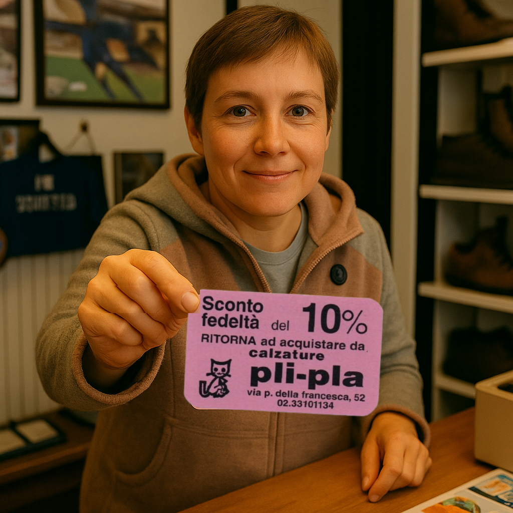 Monica rejoint la direction de la famille Pli-Pla et introduit les coupons de réduction roses.