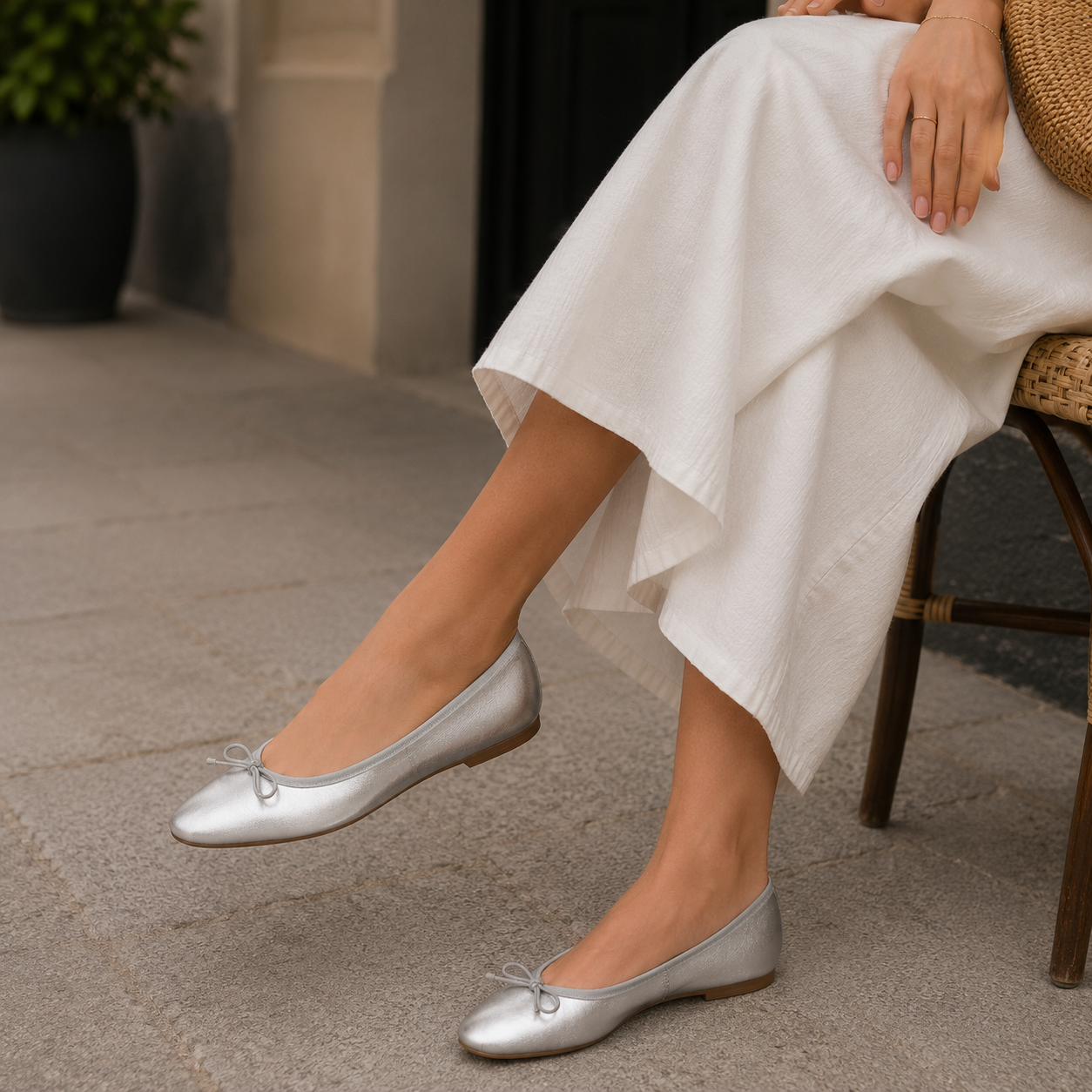 Moska Loska Pli-Pla - Ballerine Made in Italy in Pelle Argento - scarpe di qualità venduta a Milano da Pli-Pla