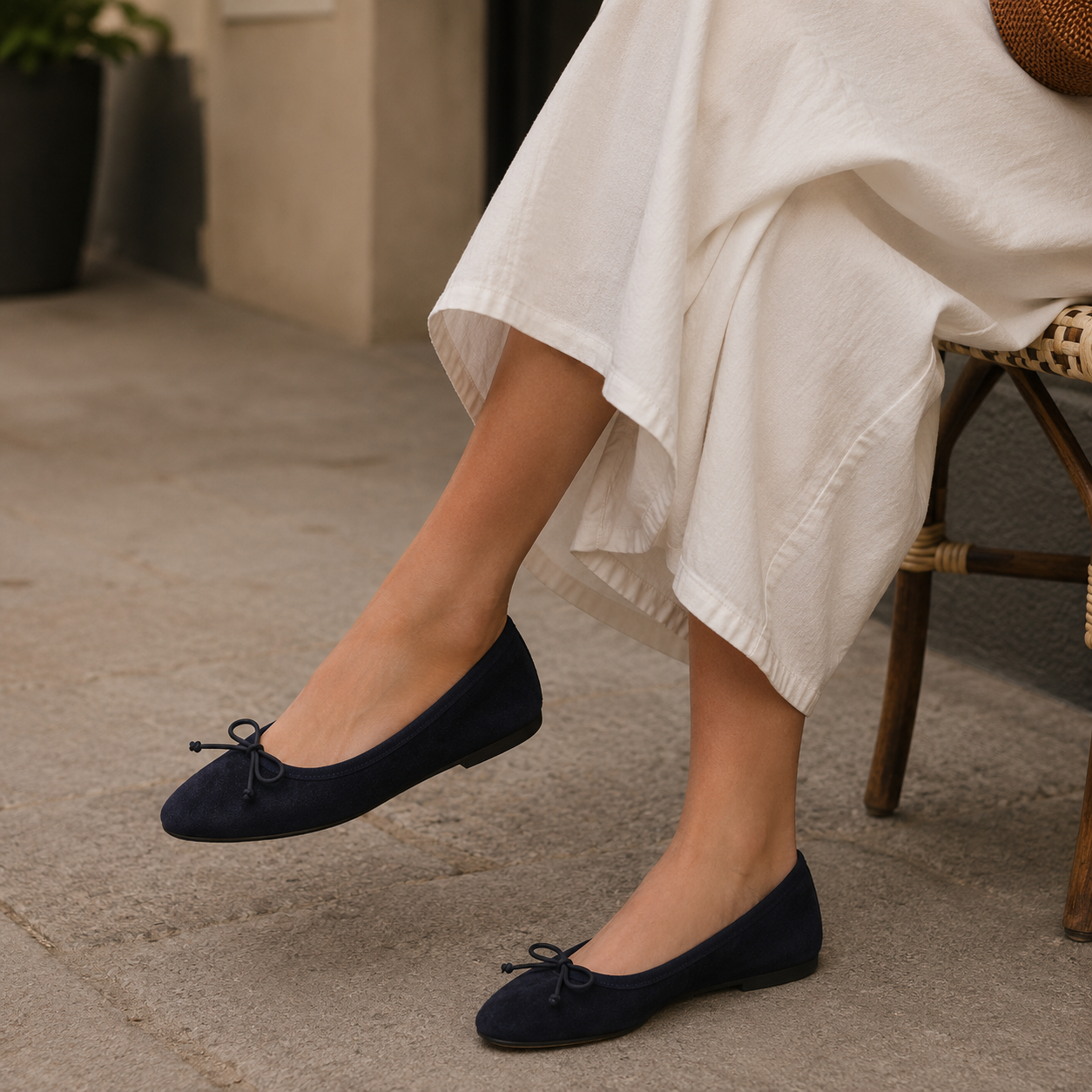 Moska Loska Pli-Pla - Ballerine Made in Italy in Pelle Camoscio Blu - scarpe di qualità venduta a Milano da Pli-Pla