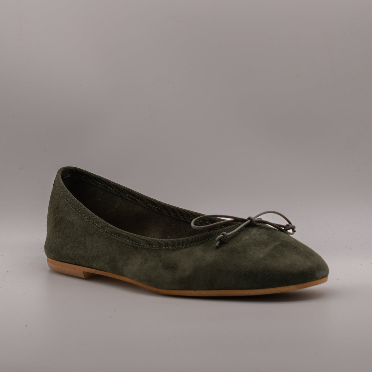 Moska Loska Pli-Pla - Ballerine Made in Italy in Pelle Camoscio Verde Selvatico - scarpe di qualità venduta a Milano da Pli-Pla