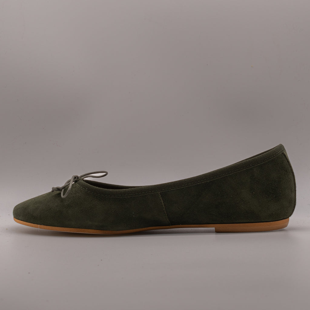 Moska Loska Pli-Pla - Ballerine Made in Italy in Pelle Camoscio Verde Selvatico - scarpe di qualità venduta a Milano da Pli-Pla