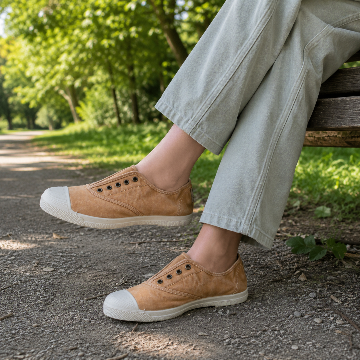 Natural World Old Lavanda 102E – slip-on in cotone organico comode e traspiranti - argilla - scarpe di qualità venduta a Milano da Pli-Pla
