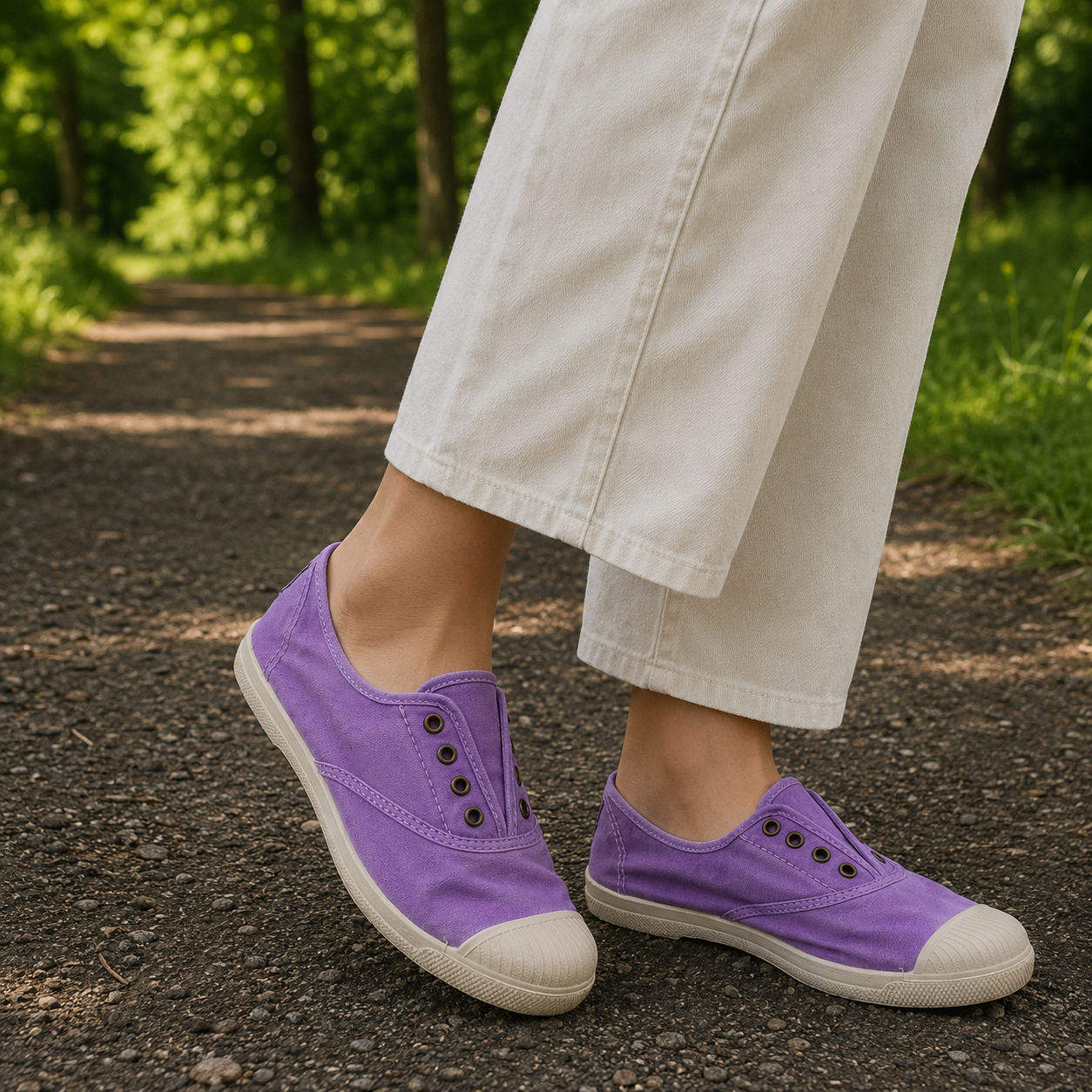 Natural World Old Lavanda 102E – slip-on in cotone organico comode e traspiranti - lilla - scarpe di qualità venduta a Milano da Pli-Pla