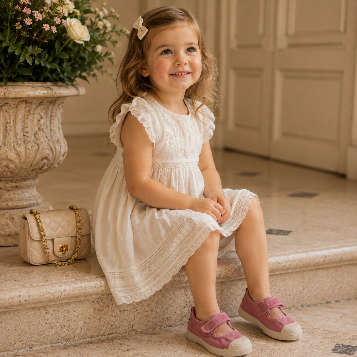 Natural World Old Cebosa 476E – sneaker bambina stile Mary Jane in cotone organico - rosa - scarpe di qualità venduta a Milano da Pli-Pla