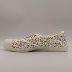 Natural World Koala 119 – slip-on in cotone organico comode e traspiranti - bianco a fiori - scarpe di qualità venduta a Milano da Pli-Pla